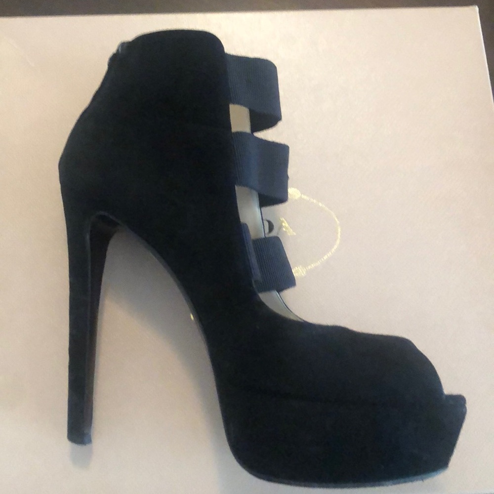 Prada Calzature Platform Booties -Camoscio Elastic